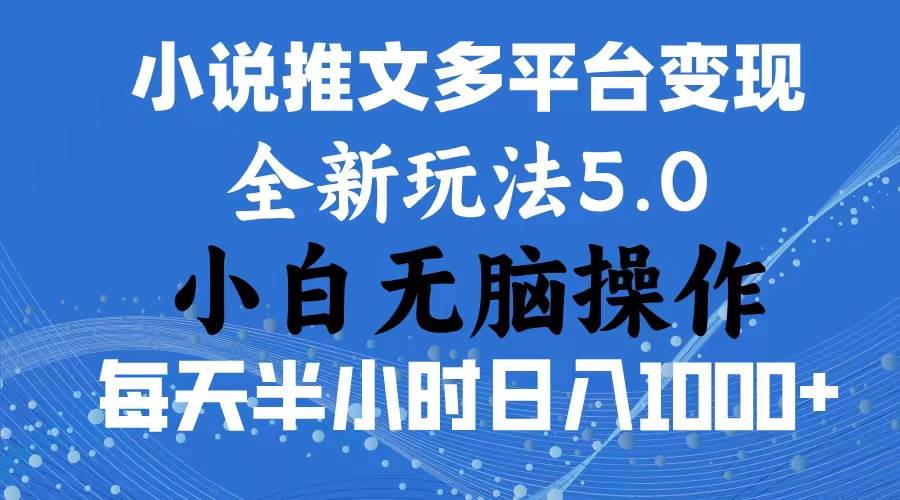 2024年6月份一件分发加持小说推文暴力玩法 新手小白无脑操作日入1000+ …-云舒网创