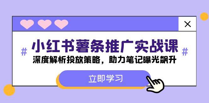 小红书-薯 条 推 广 实战课：深度解析投放策略，助力笔记曝光飙升-云舒网创