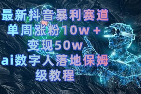 最新抖音暴利赛道，单周涨粉10w＋变现50w的ai数字人落地保姆级教程-云舒网创
