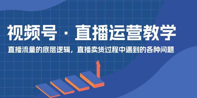 视频号 直播运营教学：直播流量的底层逻辑，直播卖货过程中遇到的各种问题-云舒网创