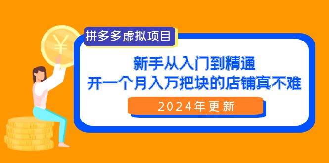 拼多多虚拟项目：入门到精通，开一个月入万把块的店铺 真不难（24年更新）-云舒网创