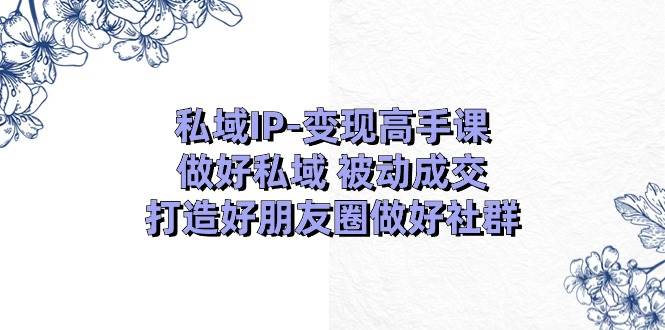 私域IP-变现高手课：做好私域 被动成交，打造好朋友圈做好社群（18节）-云舒网创
