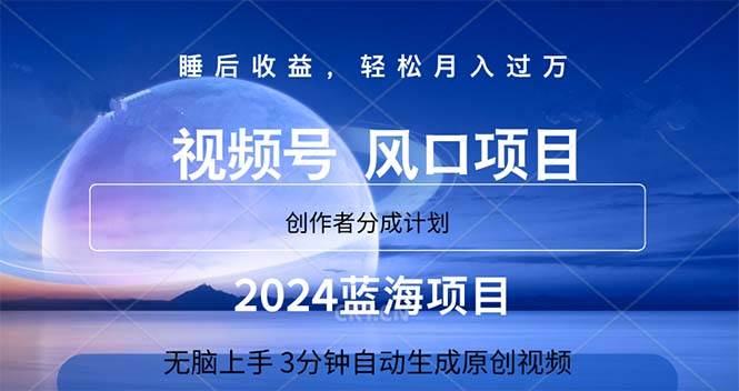 2024蓝海项目，3分钟自动生成视频，月入过万-云舒网创