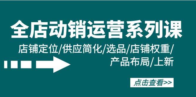全店·动销运营系列课：店铺定位/供应简化/选品/店铺权重/产品布局/上新-云舒网创
