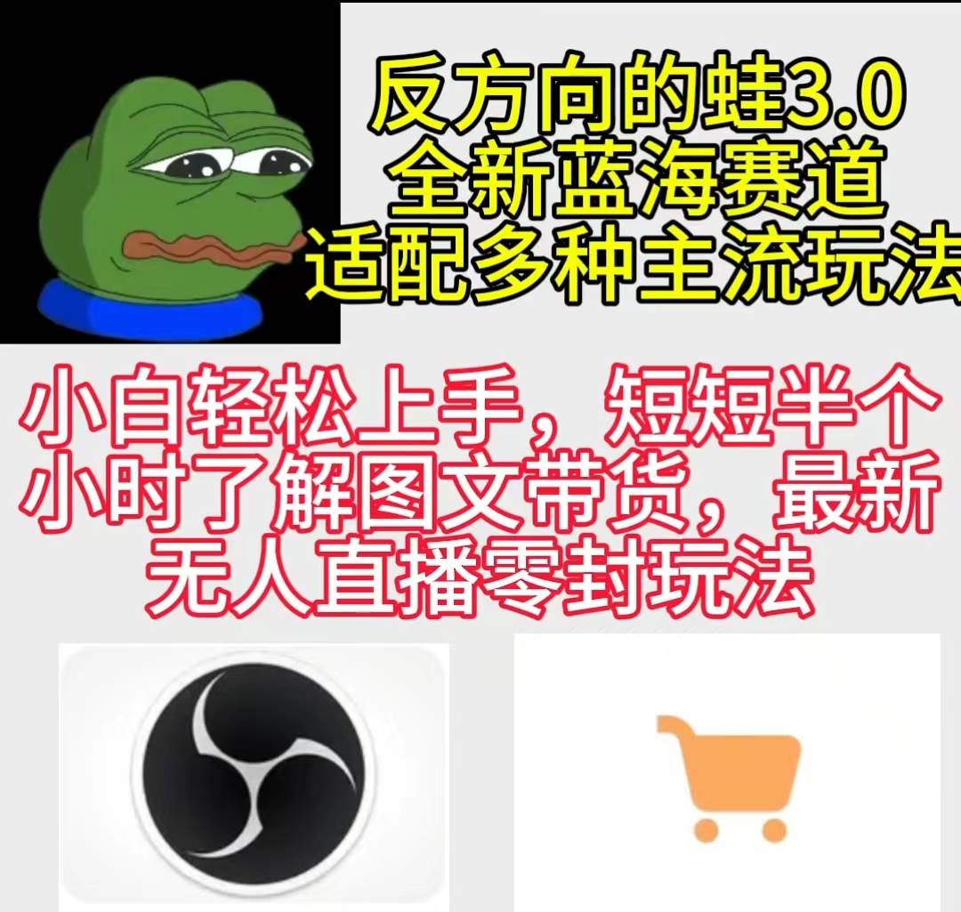 反方向的蛙3.0，图文最新玩法，变现多元化，新蓝海项目，小白轻松上手-云舒网创
