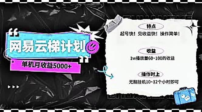 2024网易云云梯计划 单机日300+ 无脑月入5000+-云舒网创