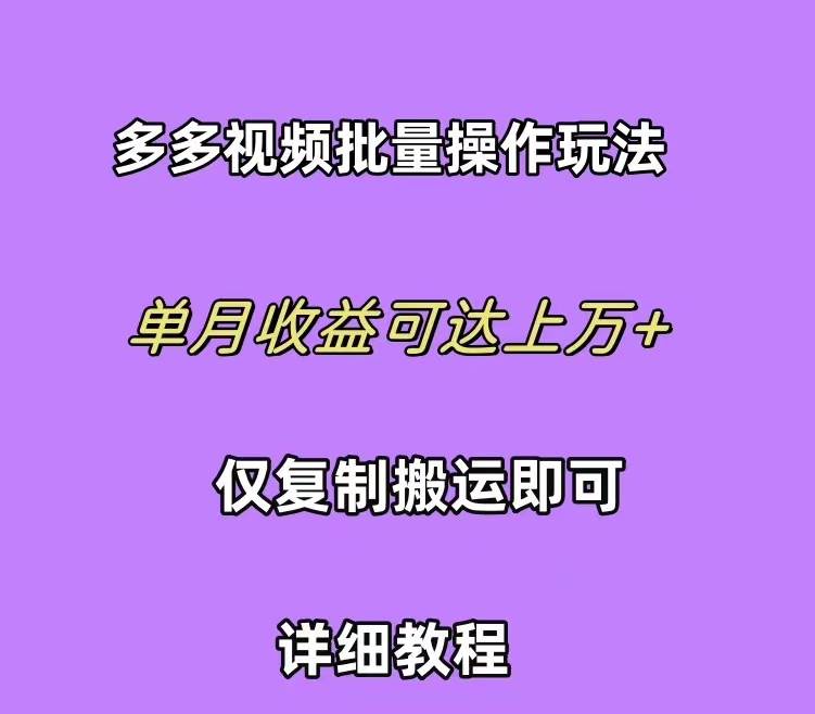 拼多多视频带货快速过爆款选品教程 每天轻轻松松赚取三位数佣金 小白必…-云舒网创