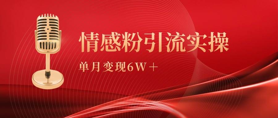 单月变现6w+，情感粉引流变现实操课-云舒网创