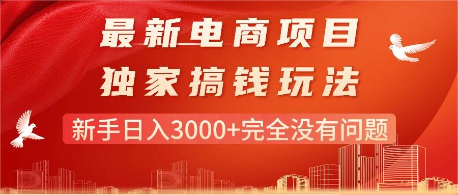 最新电商项目-搞钱玩法，新手日入3000+完全没有问题-云舒网创