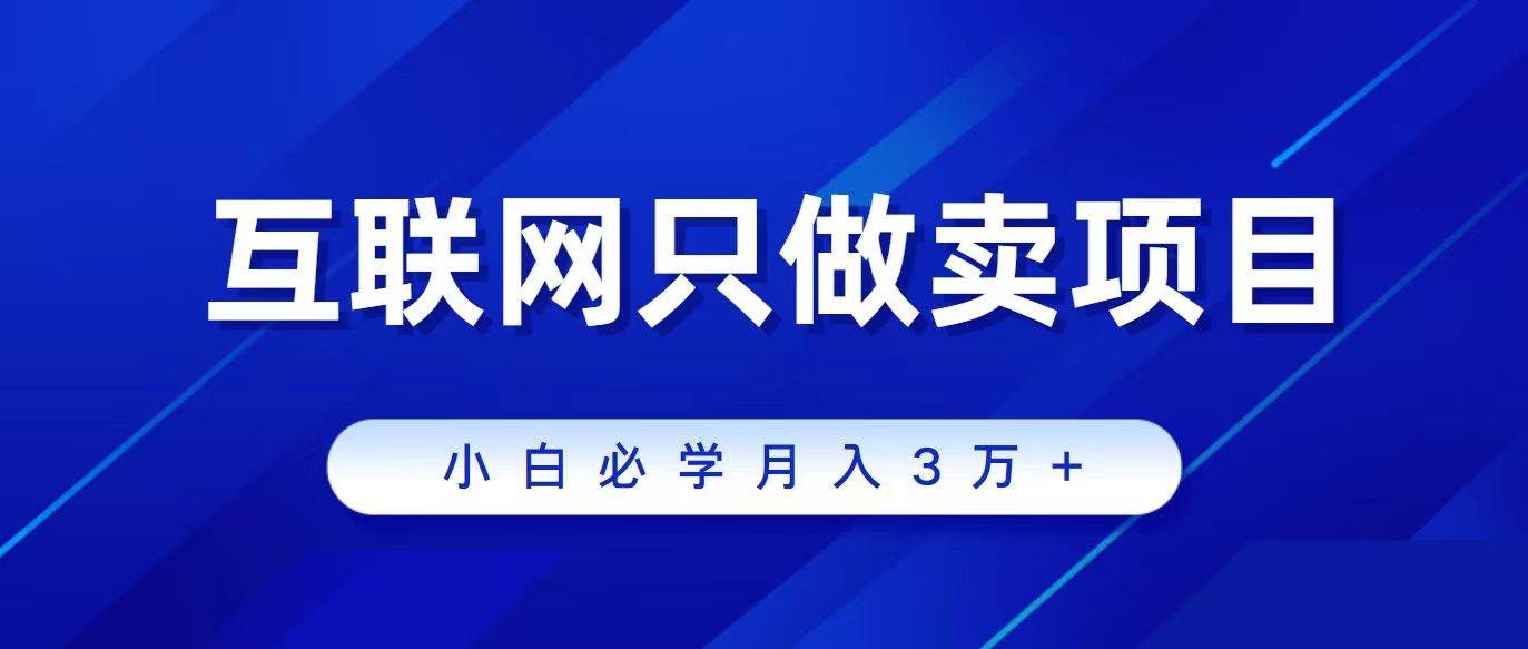 互联网的尽头就是卖项目，被割过韭菜的兄弟们必看！轻松月入三万以上！-云舒网创