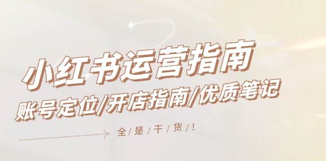 小红书运营指南，账号定位/开店指南/优质笔记/没有套路，全是经验-云舒网创