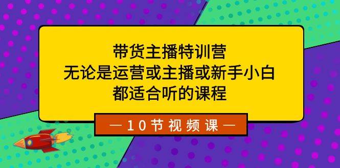 带货主播特训营：无论是运营或主播或新手小白，都适合听的课程-云舒网创