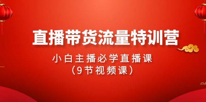 2024直播带货流量特训营，小白主播必学直播课（9节视频课）-云舒网创