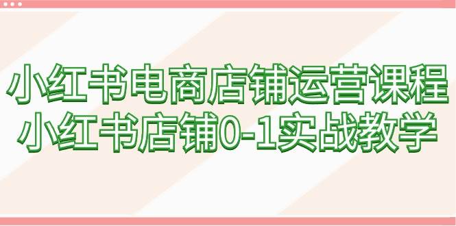 小红书电商店铺运营课程，小红书店铺0-1实战教学（60节课）-云舒网创