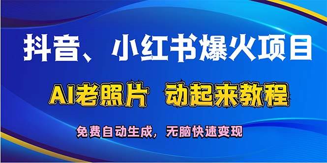 抖音、小红书爆火项目：AI老照片动起来教程，免费自动生成，无脑快速变…-云舒网创