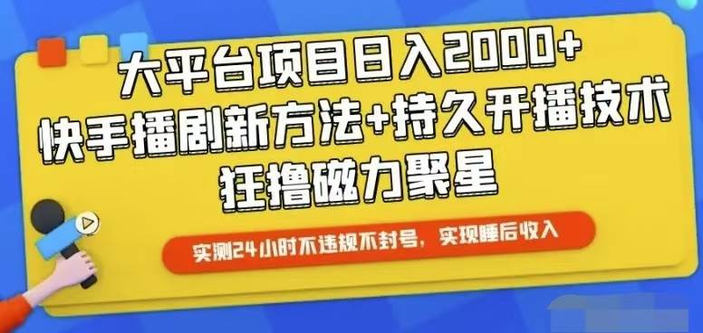 快手24小时无人直播，真正实现睡后收益-云舒网创
