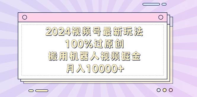 2024视频号最新玩法，100%过原创，搬用机器人视频掘金，月入10000+-云舒网创