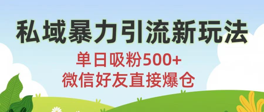 私域暴力引流新玩法!单日吸粉500+，微信好友直接爆仓-云舒网创