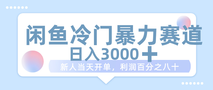 闲鱼冷门暴力赛道，一单 80%利润，新人轻松日入 1000+-云舒网创