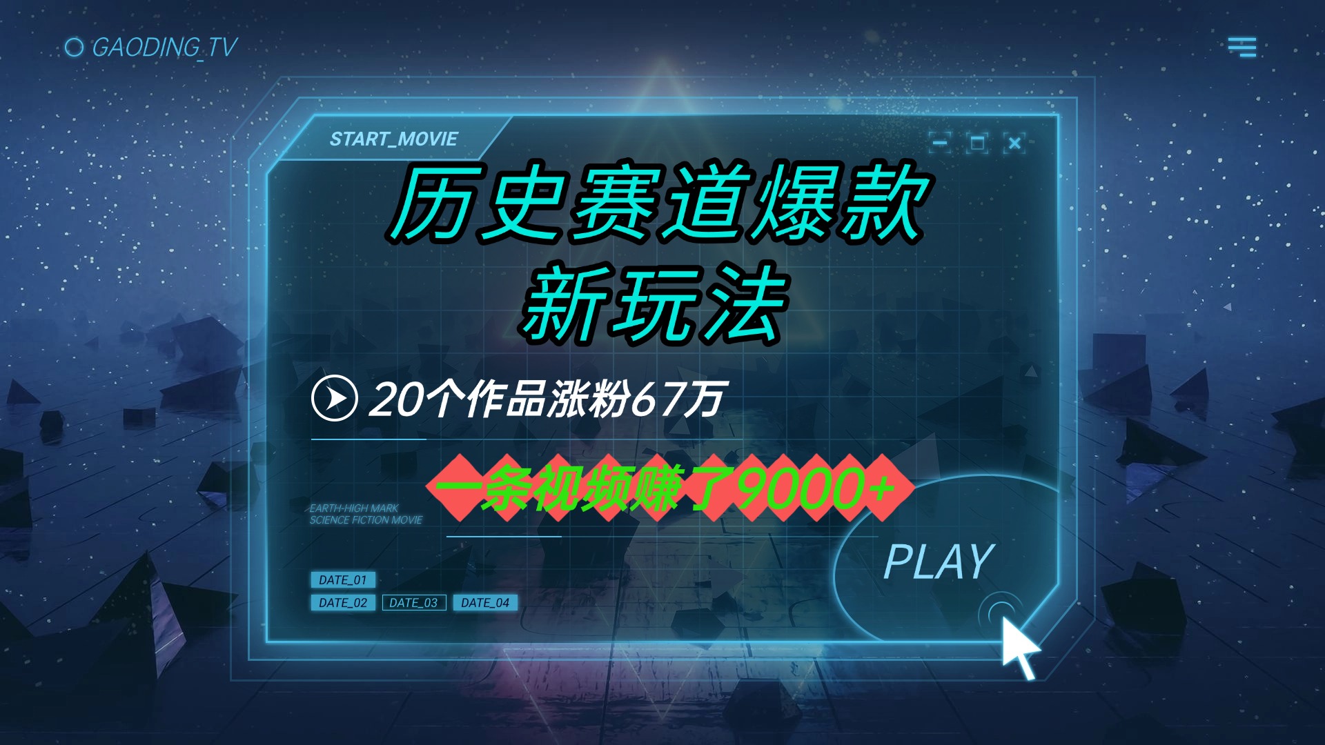 20个作品涨粉67万，一条视频赚了9000+，历史赛道爆款新玩法-云舒网创