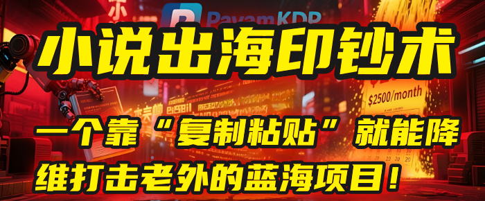 小说出海印钞术：一个靠“复制粘贴”就能降维打击老外的蓝海项目！-云舒网创
