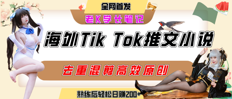 海外tiktok小说推文暴力项目，高停留率，高转化率，上手后一天搞顿饭钱不是问题-云舒网创