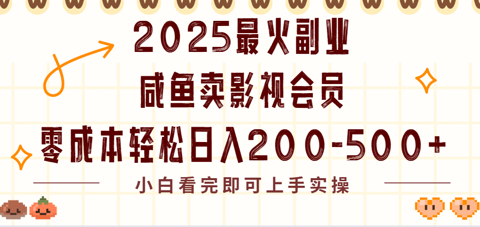 2025最火副业闲鱼卖vip影视会员，零成本日入200-500-云舒网创