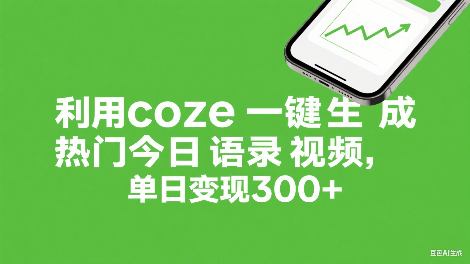 利用coze一键生成热门今日语录视频，单日变现300+-云舒网创